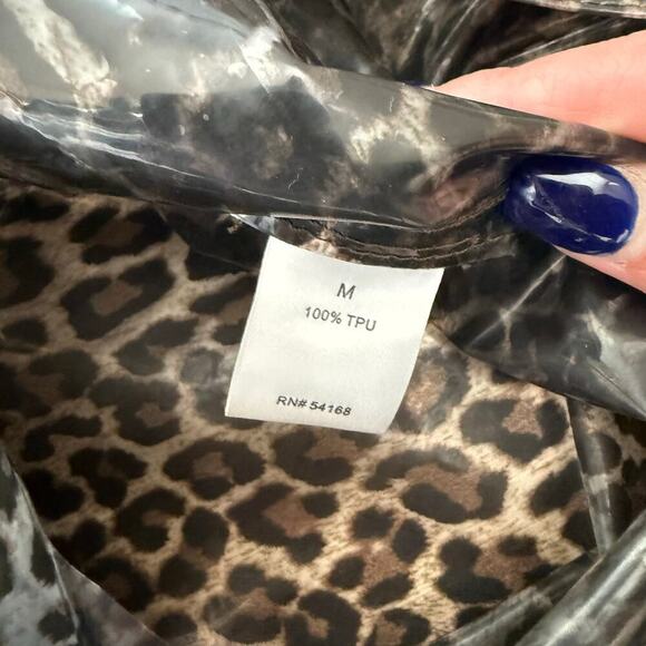 Elliott Lauren Leopard Print Animal Print Transparent Coat 100% TPU Size Medium - Picture 7 of 8